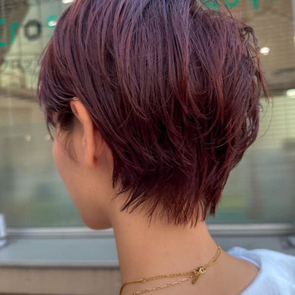 ★大人ショート くびれショート イメチェン 前髪 艶髪カラー