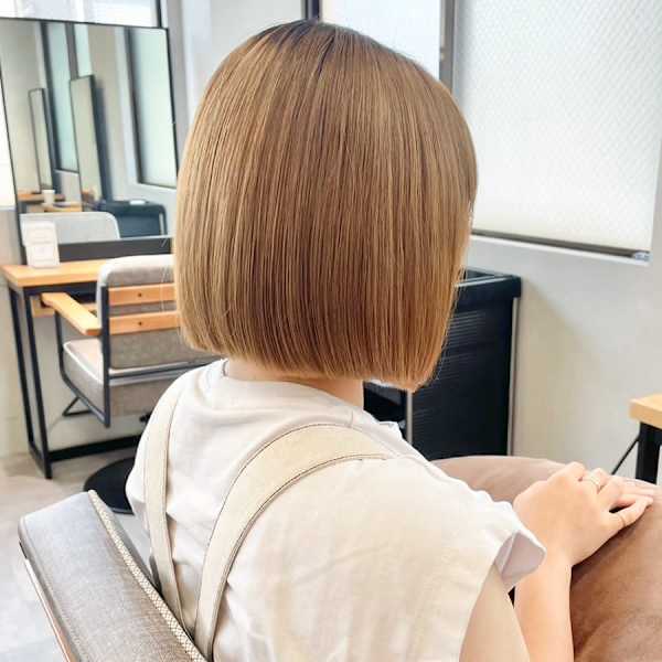 大人かわいい切りっぱなしボブ＊似合わせカットワンレンボブ