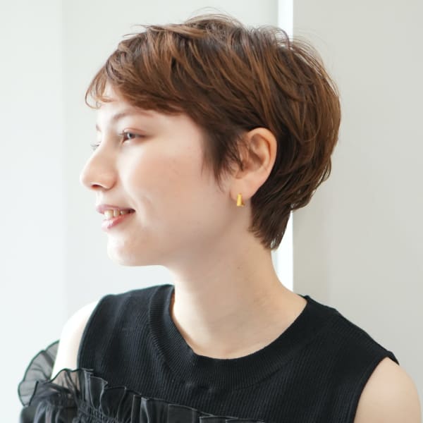 40代50代小顔前髪イメチェンアンブレラカラーショート