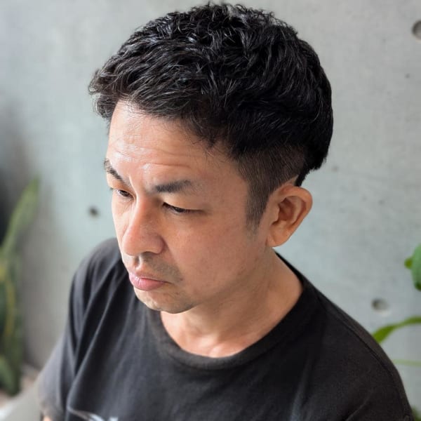 直毛イメチェン　ツーブロ「ヒートカール」