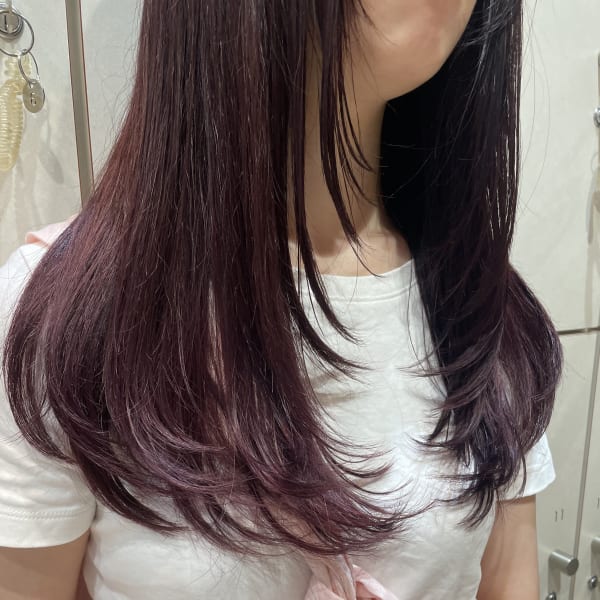 ピンクラベンダー ブリーチ無しダブルカラー ×小野ふゆり