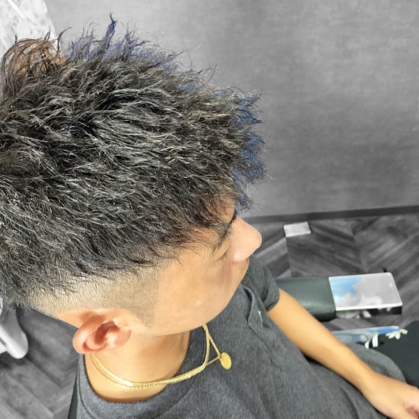 ツイストスパイラルパーマ+フェードカット