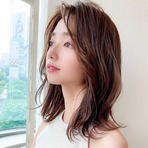 30代/40代/小顔ヘア/前髪/こなれミディ