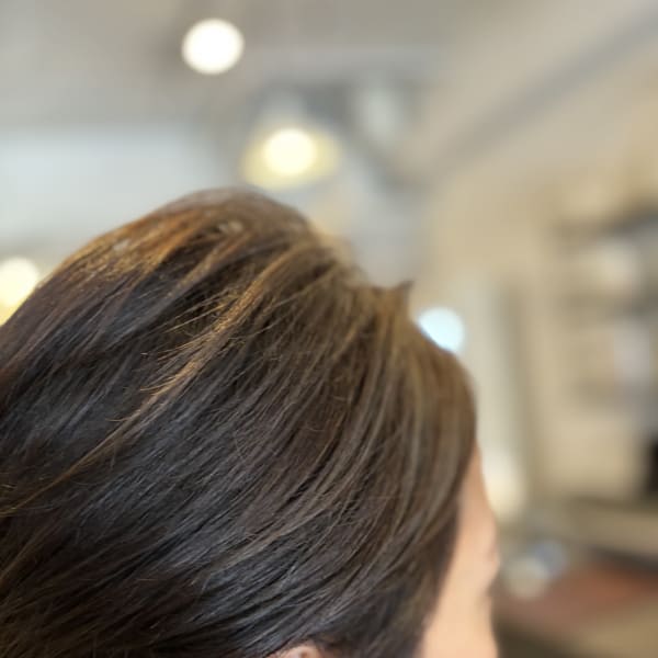 白髪染め+ハイライトカラー