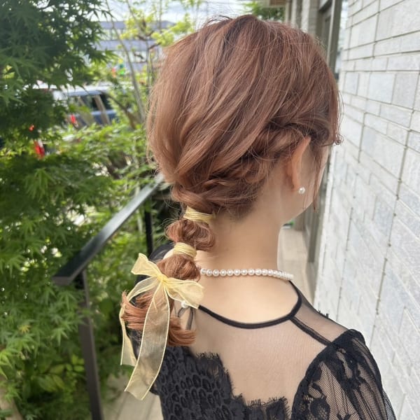 《イーズ鎌倉》ゆるっと可愛いリボンヘアアレンジ/ヘアセット