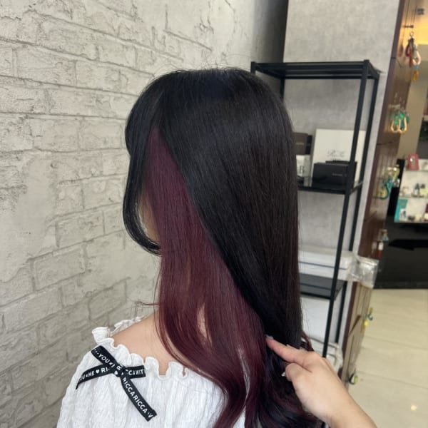 ブリーチインナーカラーピンクカラー透明感カラー池袋