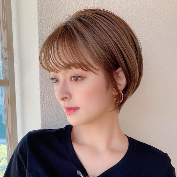 30代/40代/小顔/前髪/イメチェン/ショートボブ