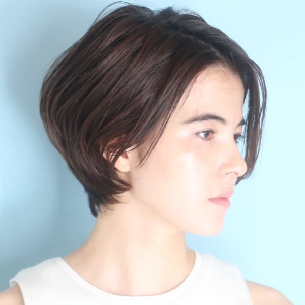 40代50代小顔前髪イメチェンアンブレラカラーショート