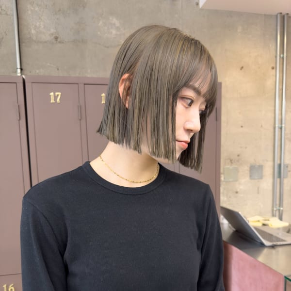 ブリーチを使ったオリーブカラー