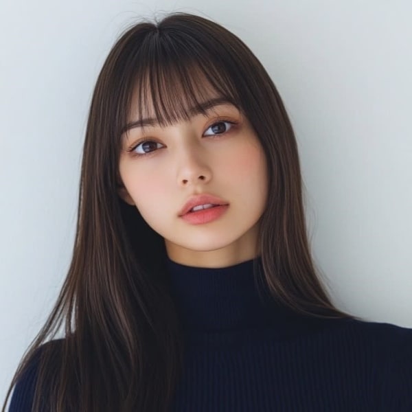 ストレート　アッシュブラウン　髪質改善　ロング　20代30代