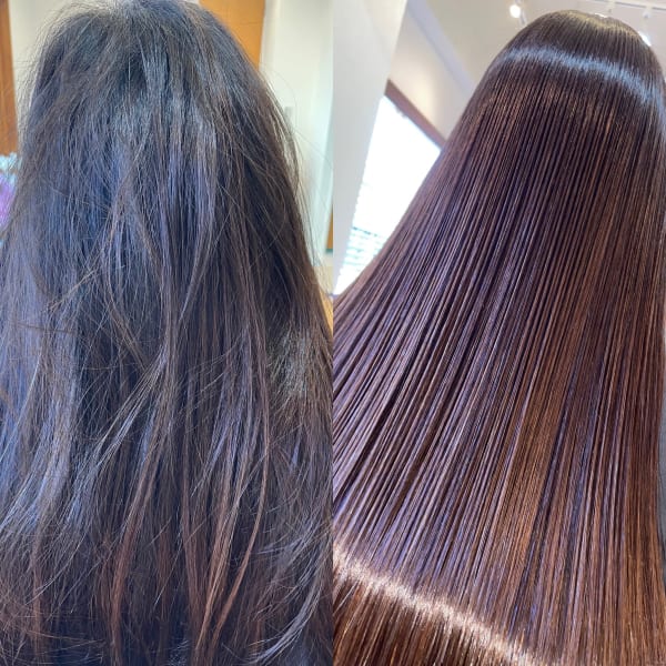SLEEK式髪質改善 【縮毛矯正】 +カット+トリートメント