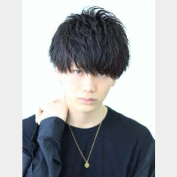 黒髪重め細束マッシュ ラウンドマッシュ ツーブロック 熊本