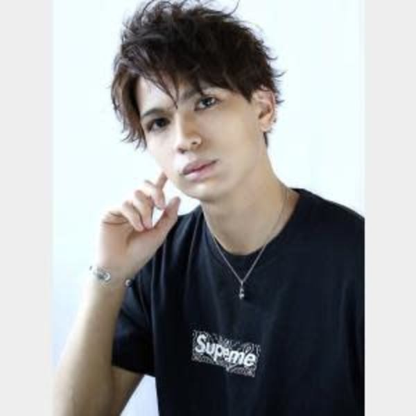 ワイルドハーフアップショート シースルーバング ツーブロック