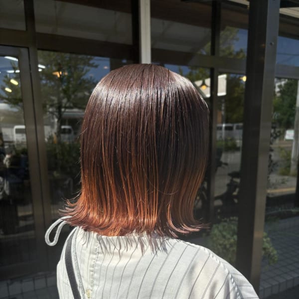 大人かわいい/オレンジ裾カラー