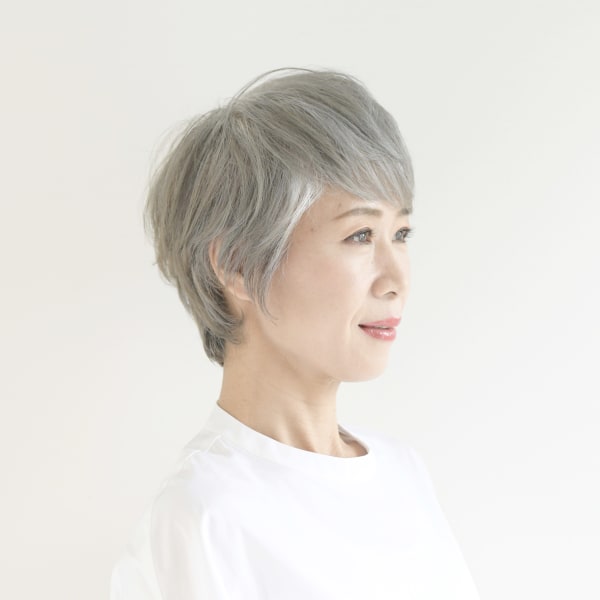 【えがお美容室 奈良店】50代60代の方☆グレイへアショート