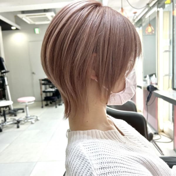 10代20代30代/ホワイトピンクとの相性◎ショートウルフ