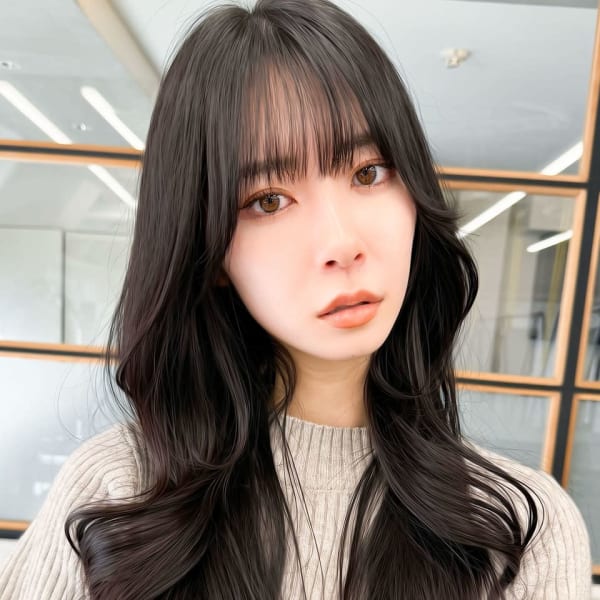 10代20代30代大人かわいい韓国風シースルーバングくびれへ