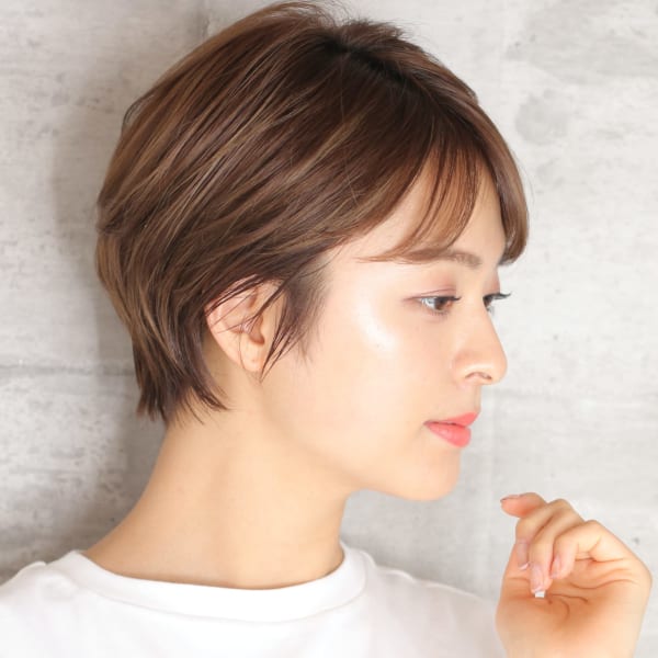 40代50代小顔前髪イメチェンアンブレラカラーショート