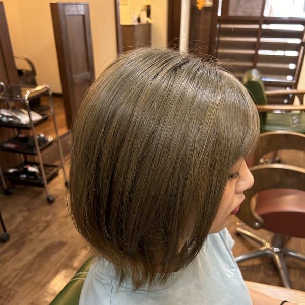くびれボブ×透明感ベージュ|Piece of Hair