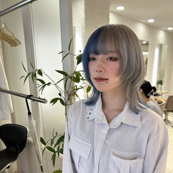 ツートン裾カラー