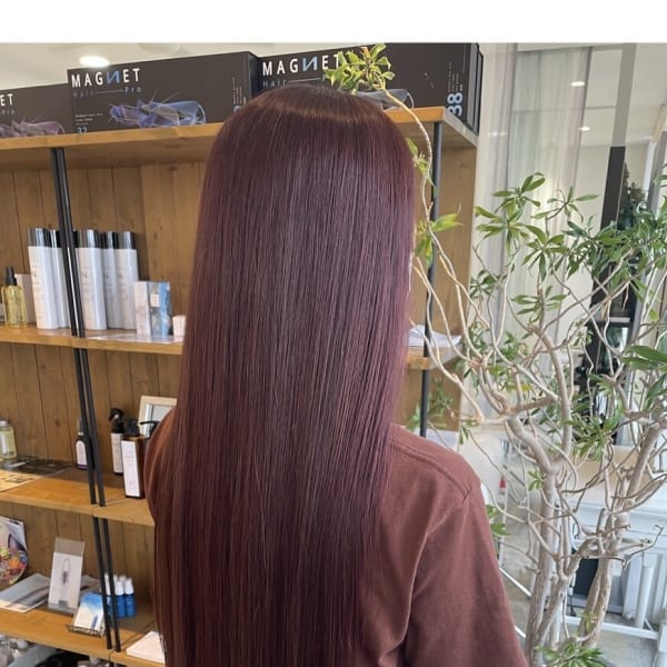 ★世界一傷まない次世代髪質改善カラー★ディープピンクアッシュ