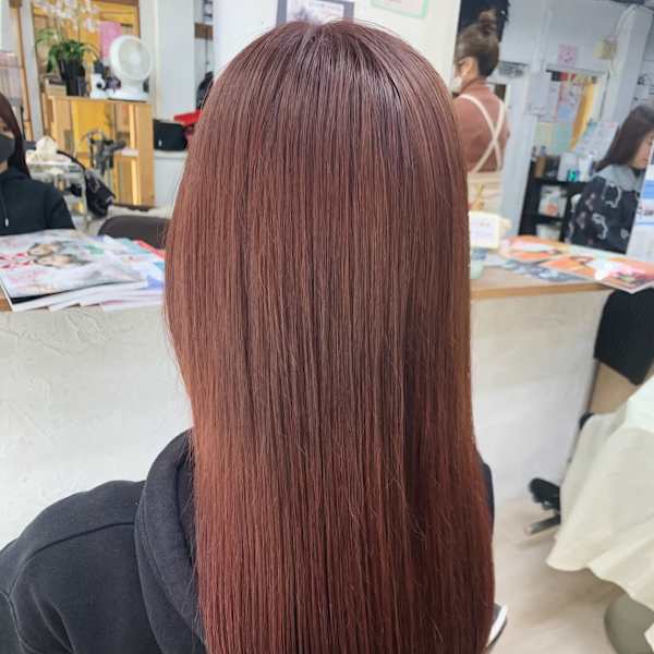 ピンクブラウンとロングがかわいいスタイルです。|ASPIRE