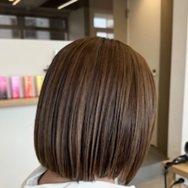 切りっぱなしボブ×ハイライト|CLAPS Ore 金沢八景【クラップス オル】