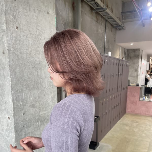 くびれレイヤー×ピンクグレージュ