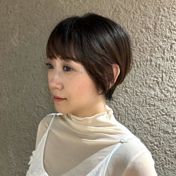 大人かわいい丸みショートボブ/20代/30代/40代/50代