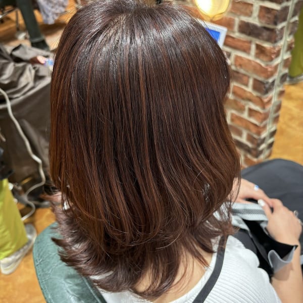 【さすだ】カシスブラウン × 白髪ぼかしハイライト