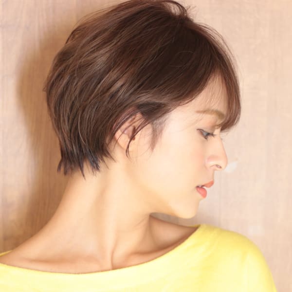 40代50代小顔前髪イメチェンアンブレラカラーショート