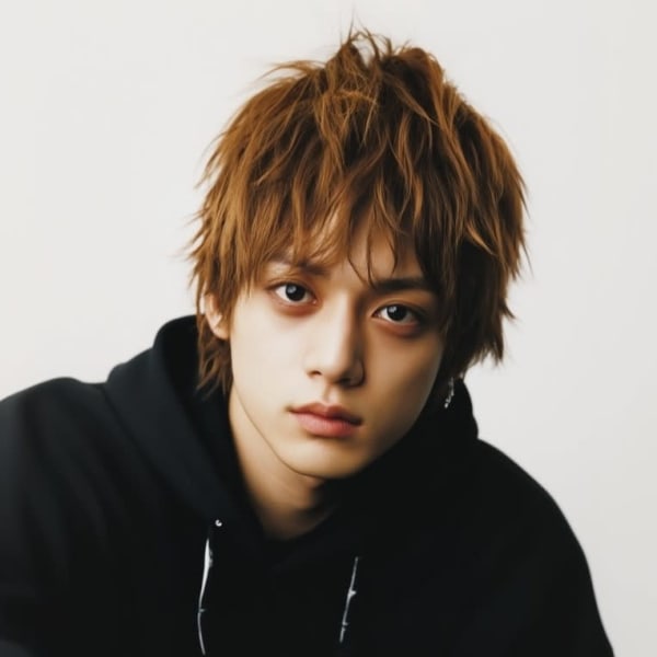 波巻きパーマ ツーブロック センターパート 10代20代 | Hair salon for Men idea(ヘアーサロンフォーメンイデア)の