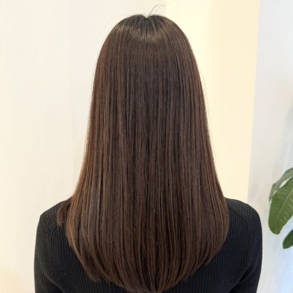 髪質改善セミロング美髪ケア