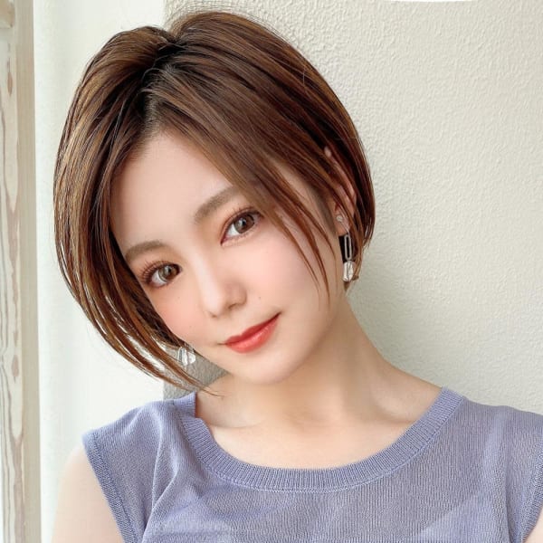 30代/40代/小顔/前髪/イメチェン/ショートボブ