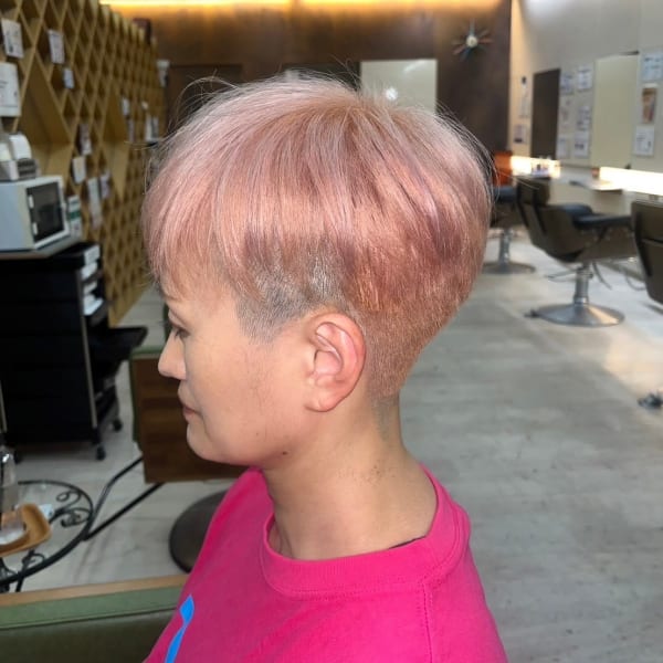 ペールピンク×ベリーショート