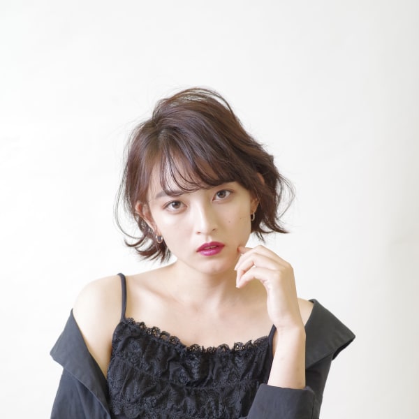 ロレアルカラーのダークアッシュボブ