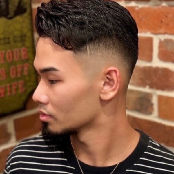 スキンフェード×ナチュラルパーマ