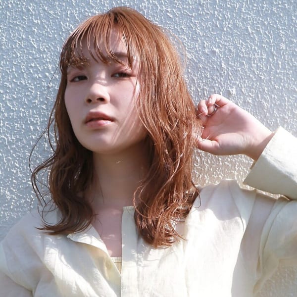 オレンジカラー　抜け感　イルミナカラー