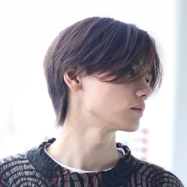 ナチュラルセンターパート ニュアンスパーマ ミディアム 大名