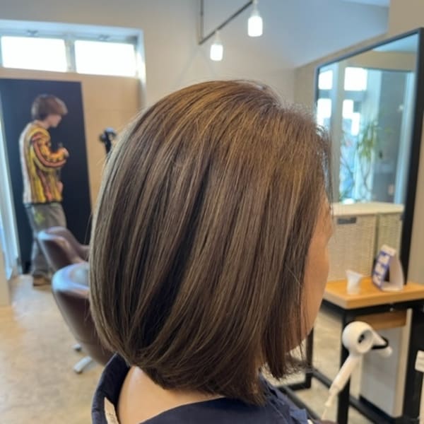 ハイライトグレージュボブ|WE RULE 手稲店