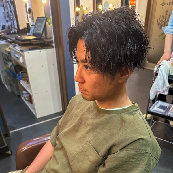 センターパート×ツイスパ
