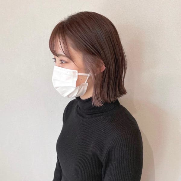 切りっぱなしボブ×くすみベージュ|noll