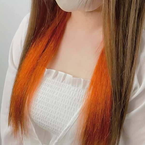 オレンジインナーカラー