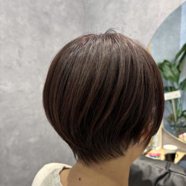 すっきりショート/白髪ぼかしピンクベージュ【RIE】