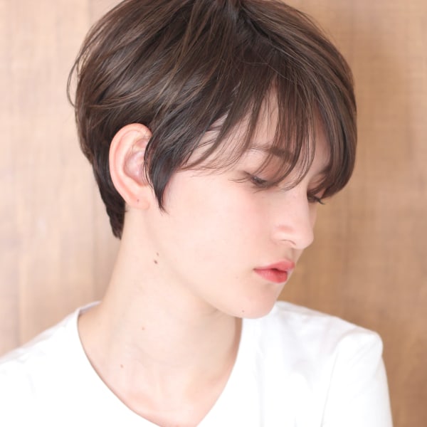 40代50代小顔前髪イメチェンアンブレラカラーショート