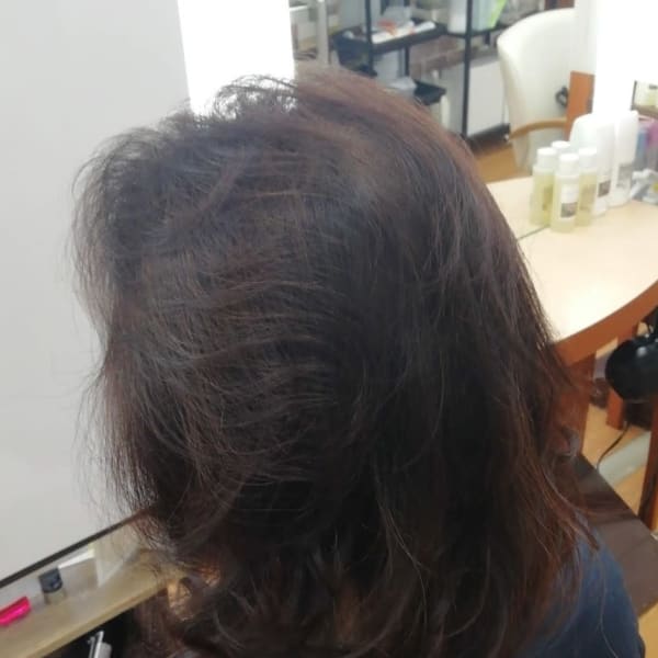 くせ毛ミディアムグラ&ナチュラルブラウン(白髪染め)|apollona