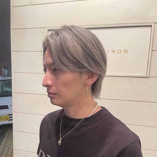 平野紫耀風特殊カラーハイライトローライトホワイトシルバー