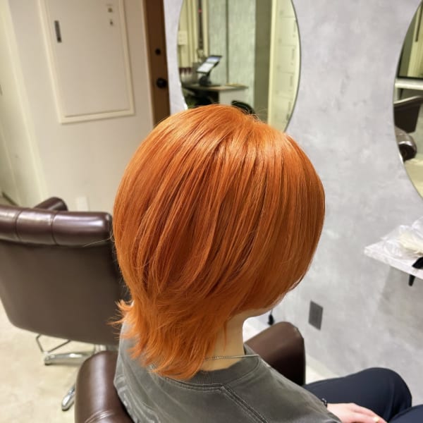 オレンジ×ウルフ×ブリーチカラー