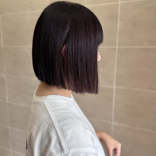切りっぱなし丸みボブ