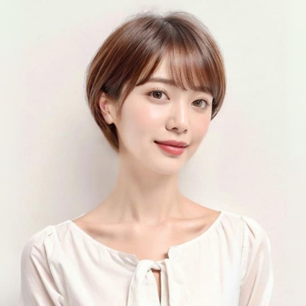 大人かわいいミルクティーブラウン 耳かけショートボブ|GRITTERs 仙台中央店【グリッター】